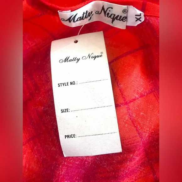 VTG Matty Nique Red Tartan Plaid Maxi Slip Dress NWT 90s Y2K DeadStock XL 8/10 - Picture 9 of 16